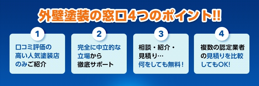 外壁塗装の窓口4つのポイント!!